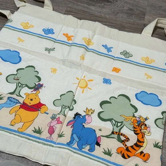 Vintage Winnie the Pooh Diaper Caddy Butterfly scene Disney Nursery organizer - Picture 2 of 5